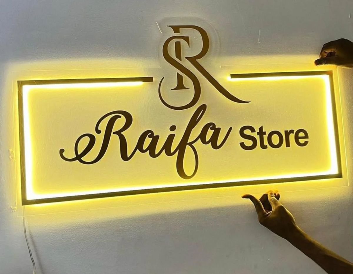 MK UltraGlow Acrylic 3D LED Shop Name Board – Custom Front Lit Signage