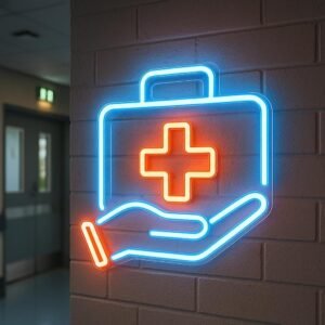MK MediSign LED Doctor Clinic Board – Neon + Acrylic Custom Design